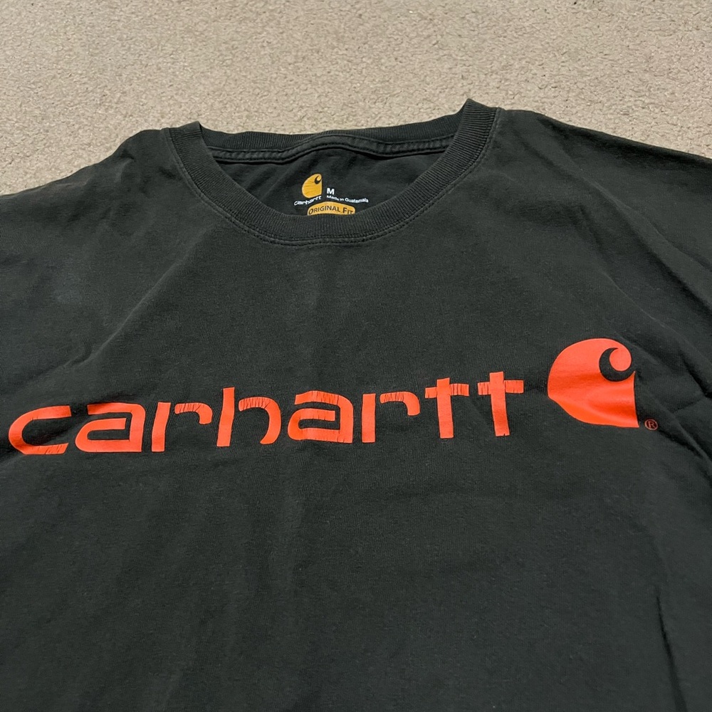 Carhartt Men's Tee in Black with Red Logo